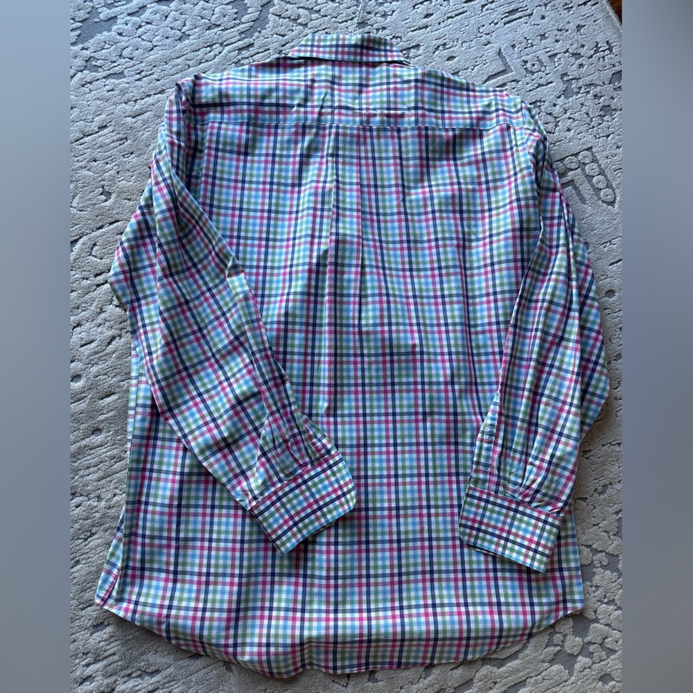 Peter Millar Vibrant Checkered Button Down Shirt - image 5